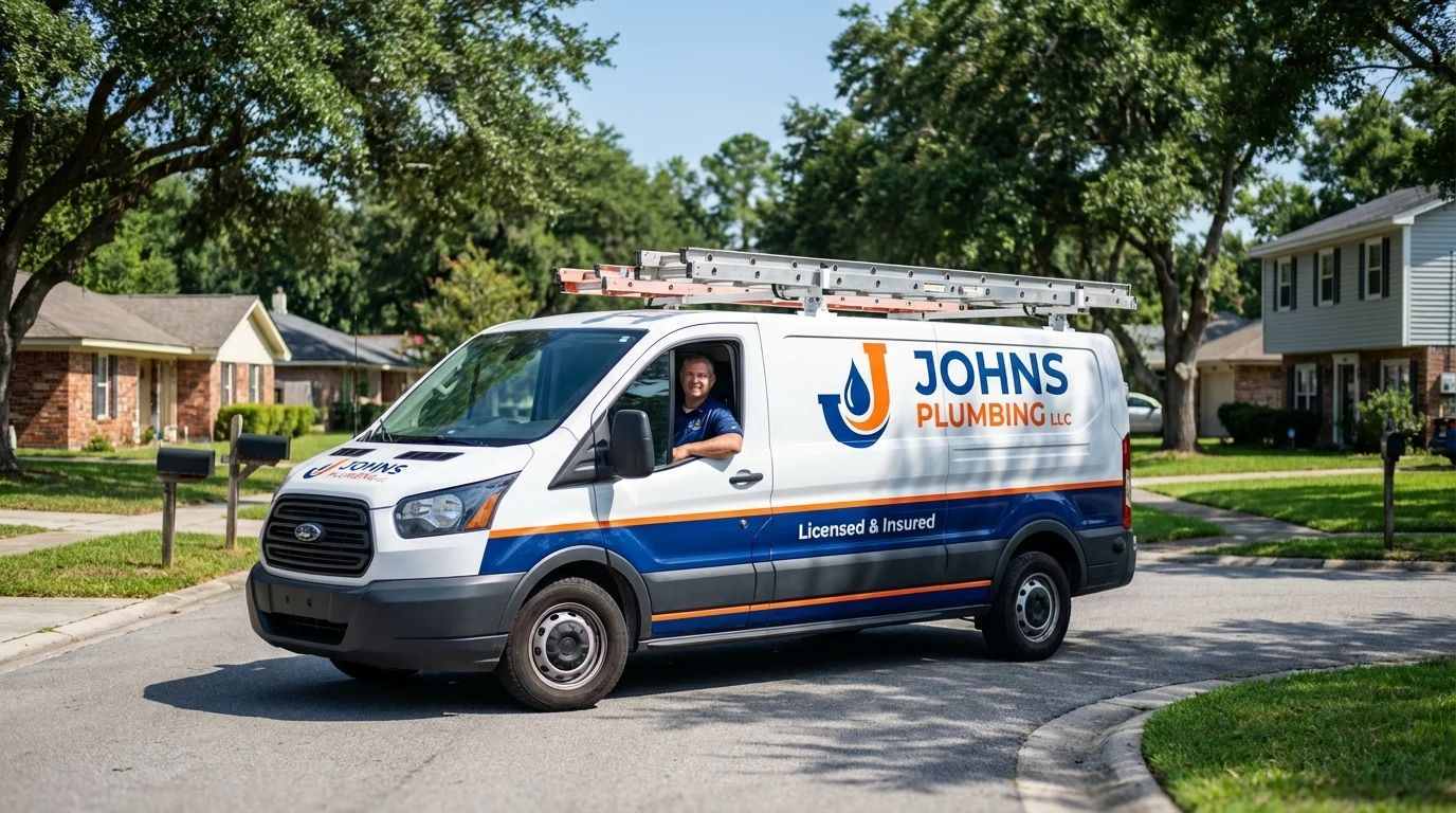 Johns Plumbing LLC service van in Port Wentworth, GA