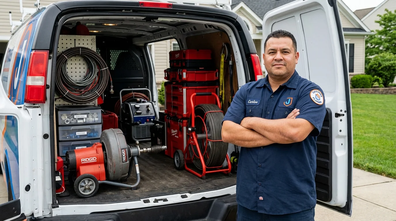Professional drain cleaning equipment and Johns Plumbing LLC plumber in Port Wentworth