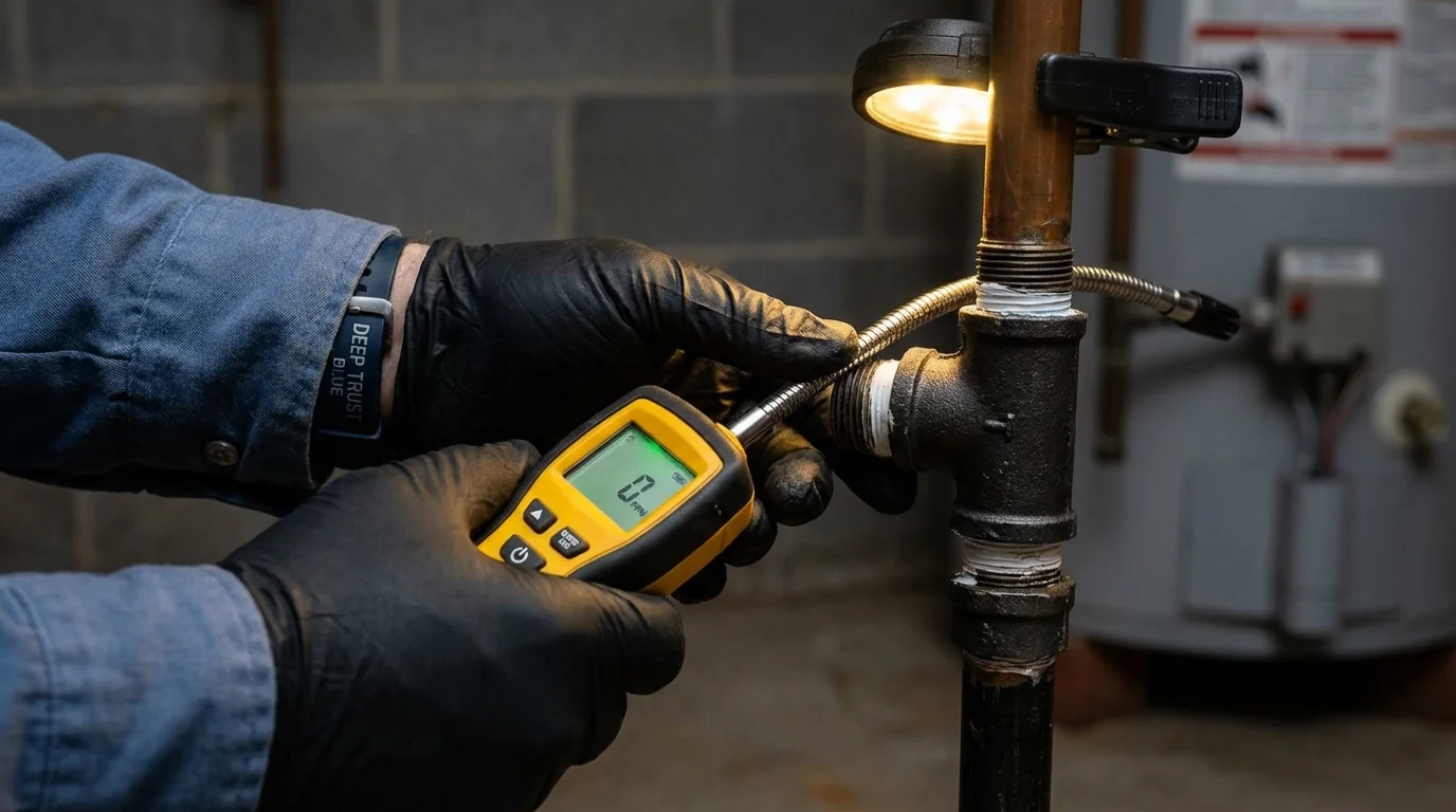 Gas leak detection with electronic sniffer by Johns Plumbing LLC in Port Wentworth
