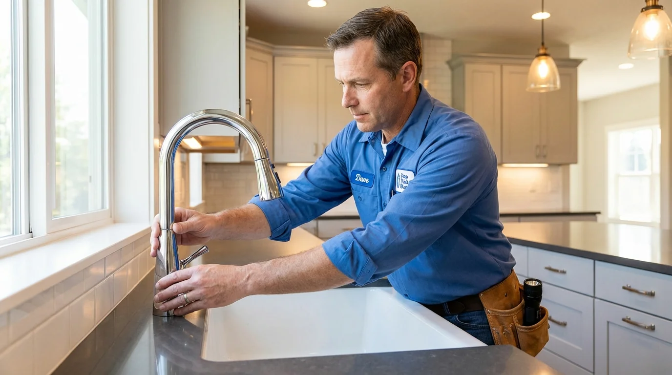 Kitchen faucet installation by Johns Plumbing LLC in Port Wentworth