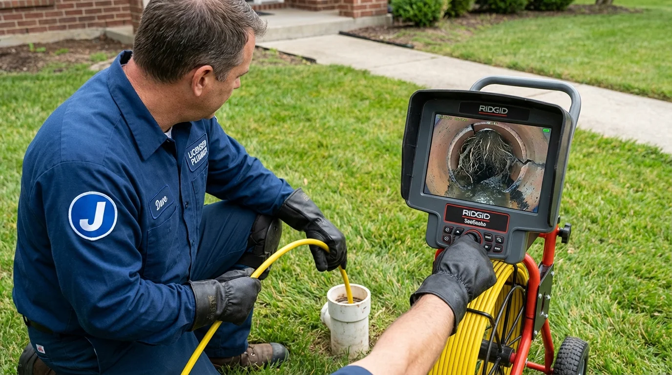 Sewer camera inspection being performed by Johns Plumbing LLC in Port Wentworth
