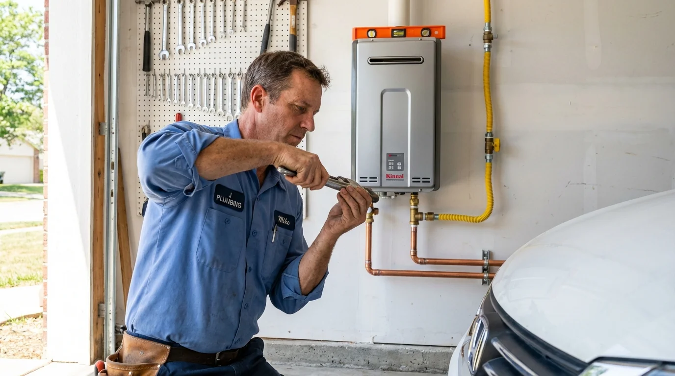 Tankless water heater installation by a Johns Plumbing LLC plumber in Port Wentworth